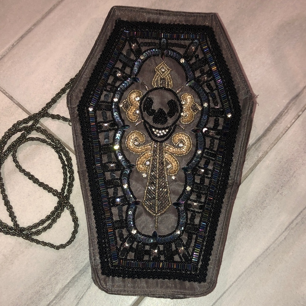 Katherine’s beaded day of the dead Halloween coffin purse
